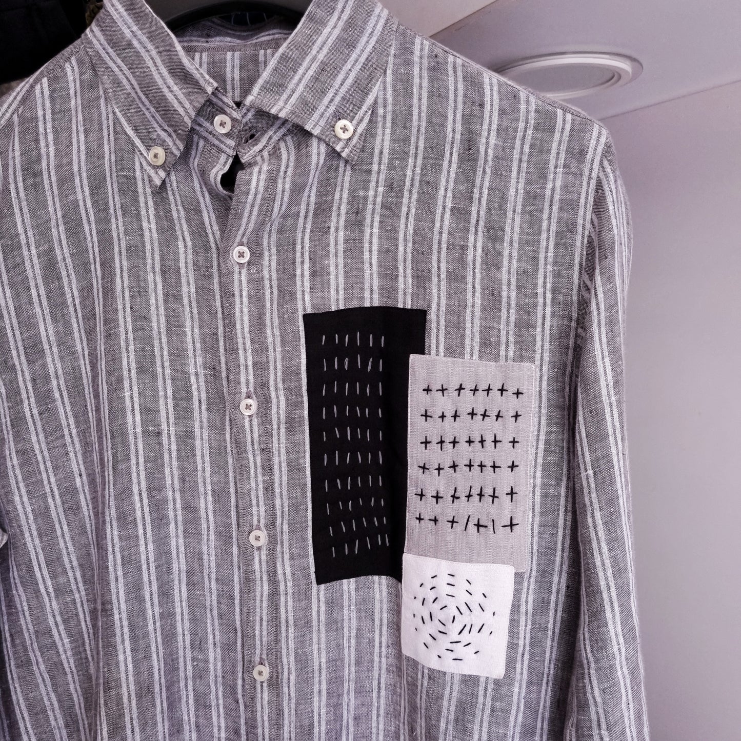 Snug's Patched Linen Shirt - Hand Crafted Elegance