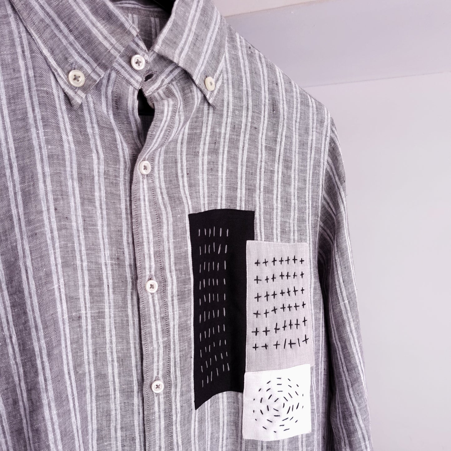 Snug's Patched Linen Shirt - Hand Crafted Elegance