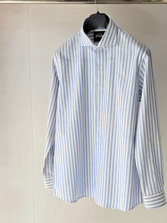 Sky Blue Striped Linen Shirt