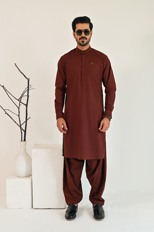 Tobacco Brown Kurta Shalwar.