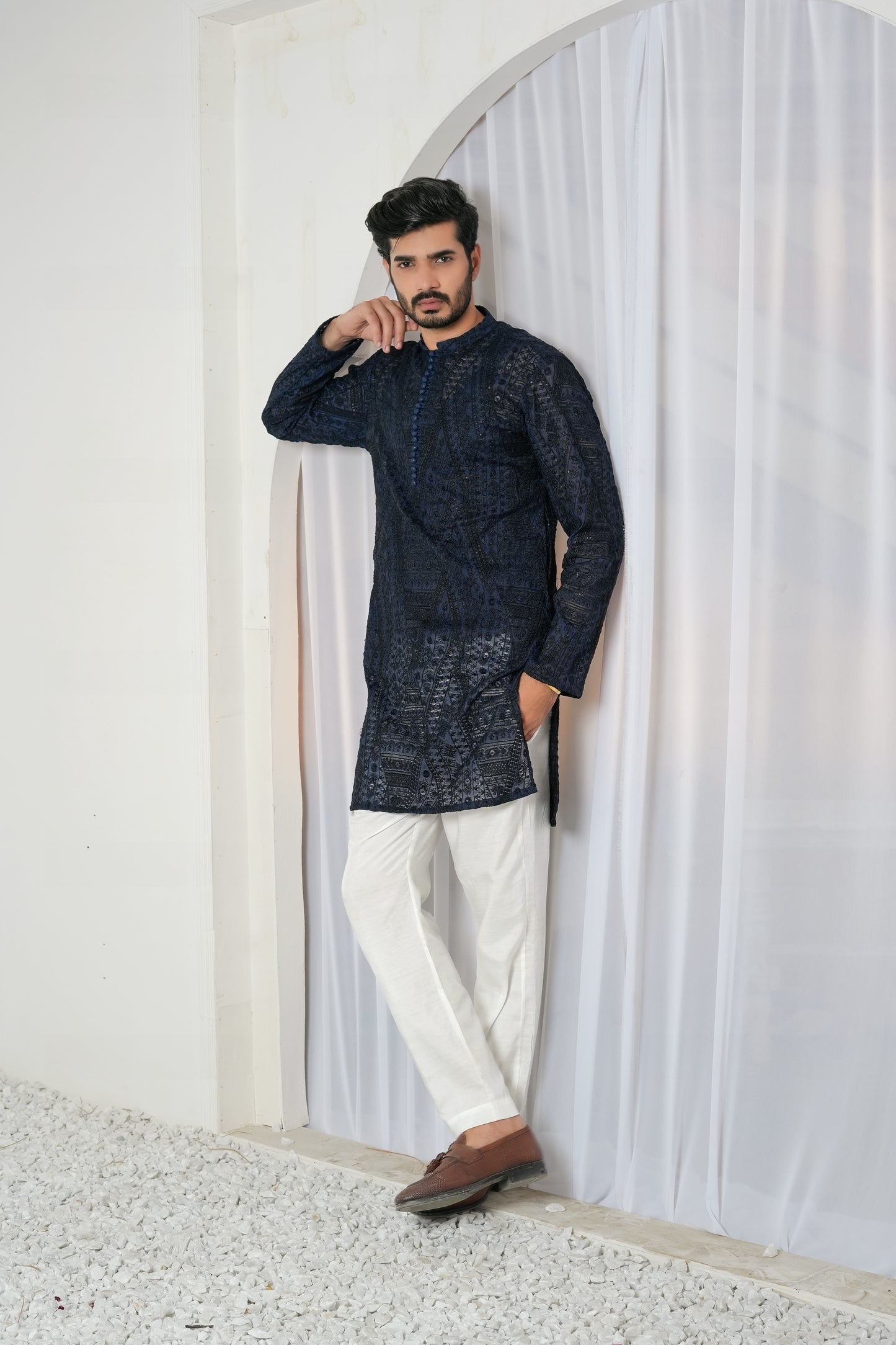 Embroidered Kurta Trouser by Snug.