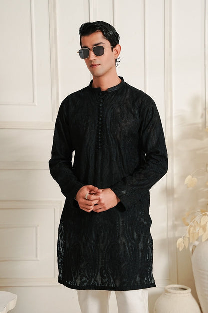 Bottle Green - Paisley Embroidered Kurta Trouser '26