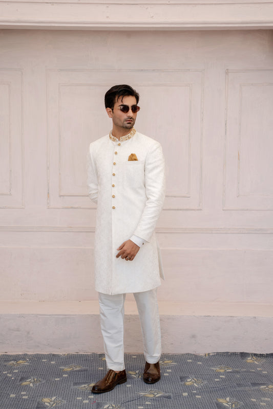 Paisley Hand Embroidered Sherwani by Snug