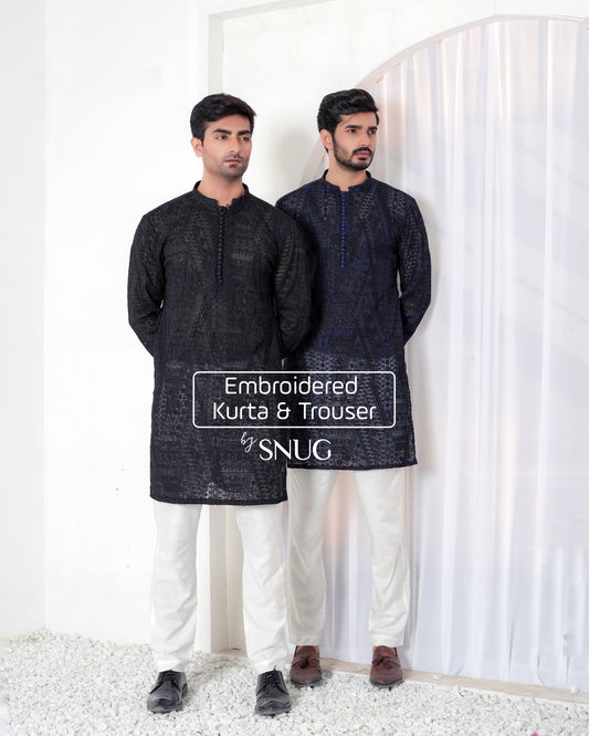 Embroidered Kurta Trouser by Snug.