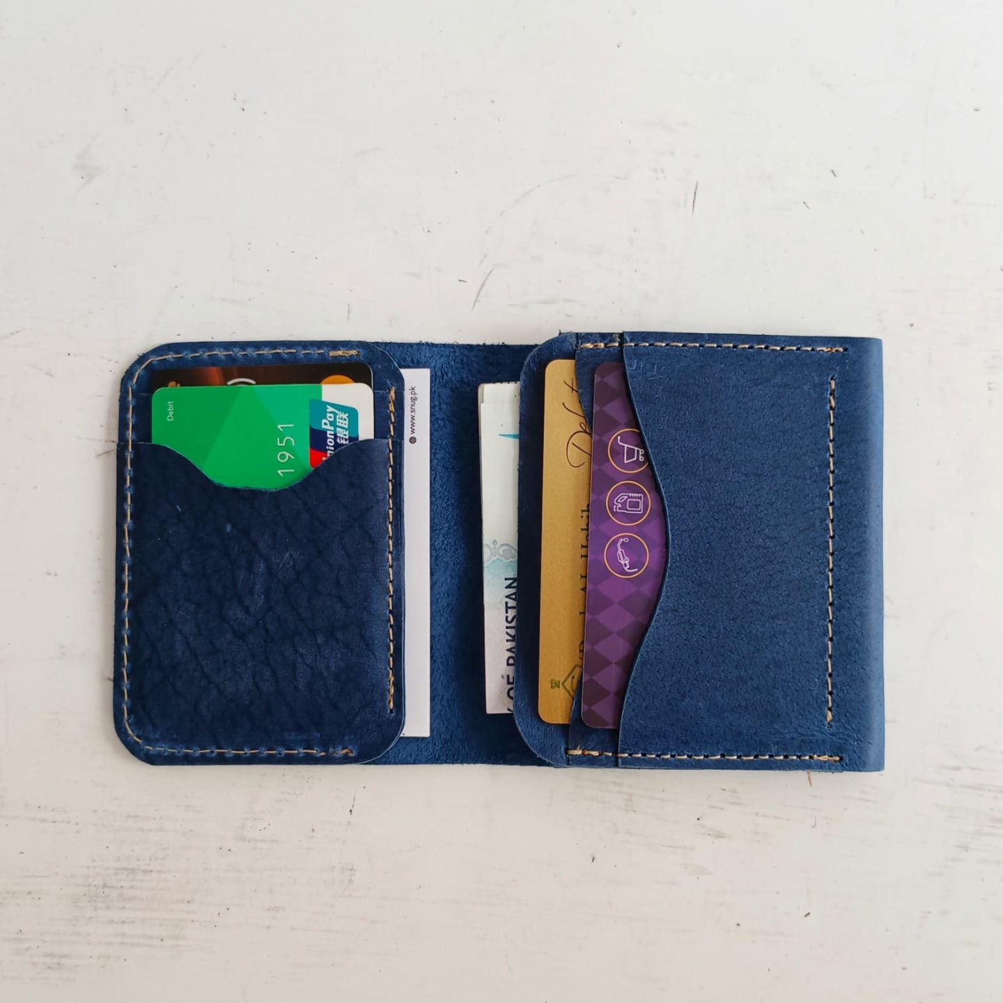 Blueberry Cow Leather Wallet