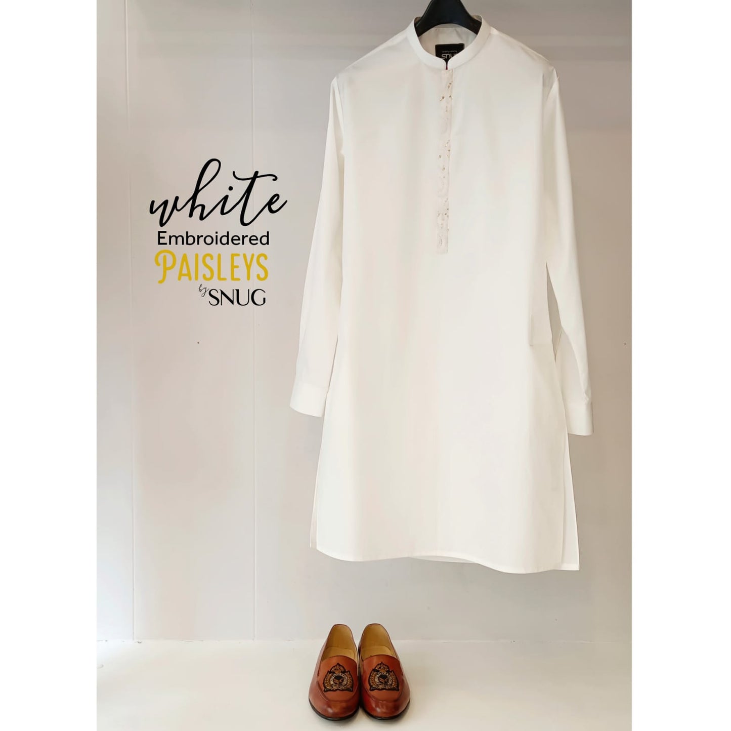 White Embroidered Paisleys Waistcoat with Kurta Trouser.