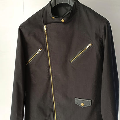 Grey Linen Biker Jacket