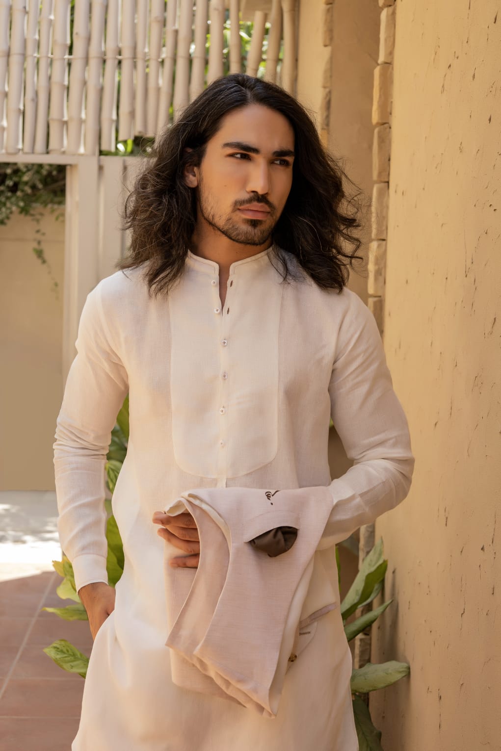 Noor - Linen kurta trouser & Waistcoat