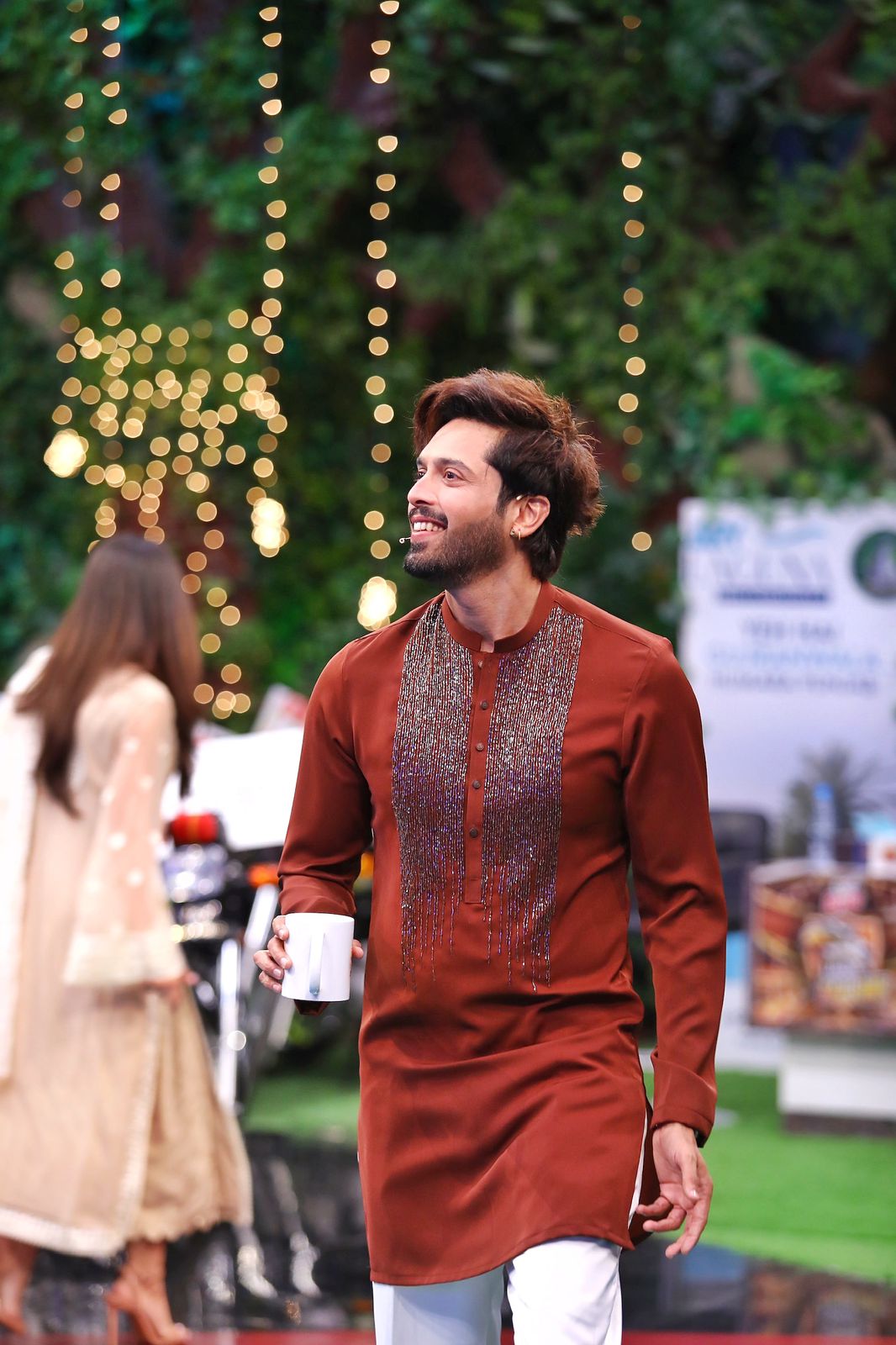 Snug's Tobacco Brown Hand-Embroidered Kurta Trouser Set: As Worn by Fahad Mustafa - Elevate Your Style.