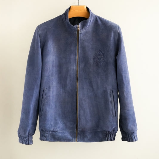 Blue Suede Genuine Leather Jacket