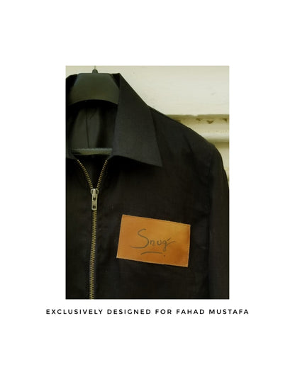Black Linen Jacket with Snug's Signature