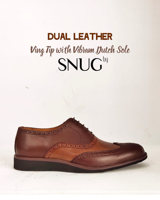 Dual Leather Wing tip With Vibram Dutch Sole