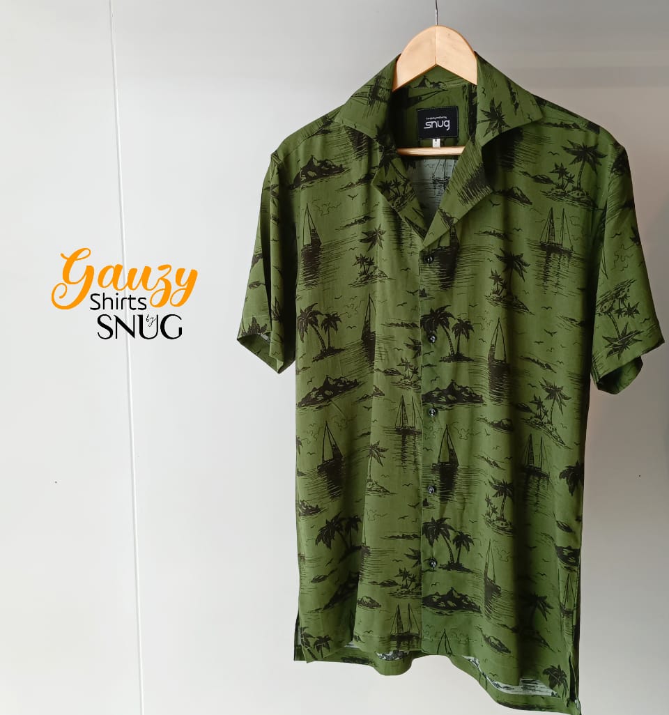 Army-Green Gauzy Shirt