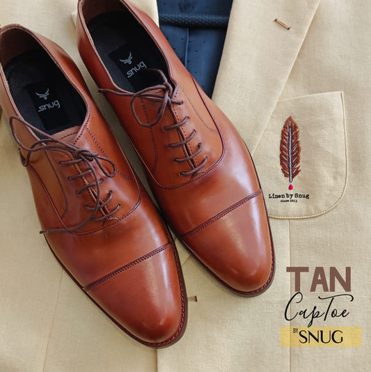 Cap-Toe Tan Leather Shoe