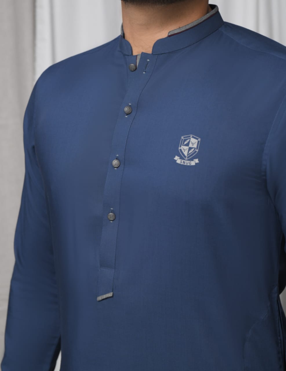 Yale Blue Wash & Wear Kurta Shalwar.