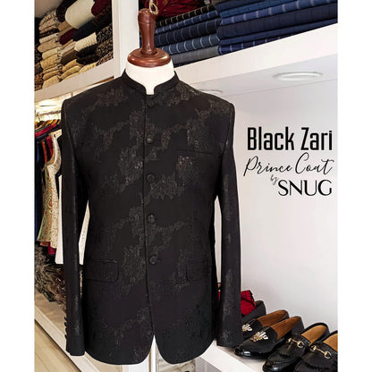 Black Zari Prince Coat