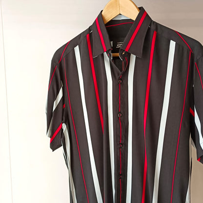 Red & White Stripes Gauzy Shirt