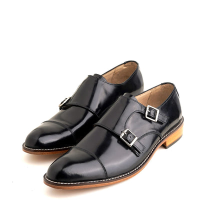 Patent Cow Leather Double-Monk Shoe