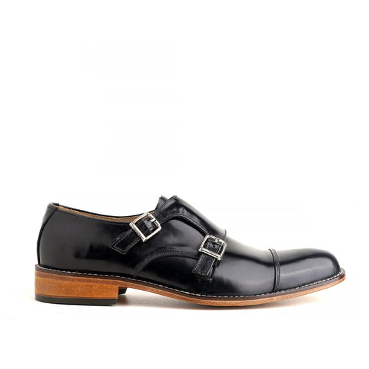 Patent Cow Leather Double-Monk Shoe