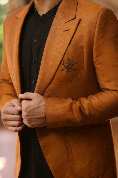 Rustic Embroidered Qamiz Shalwar With Blazer