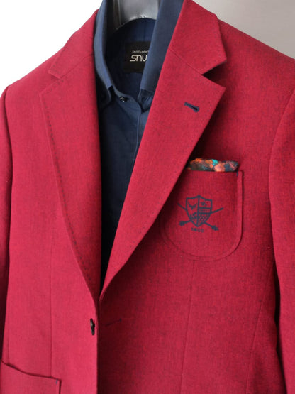 Two Tone Red Blazer With Navy blue Pants