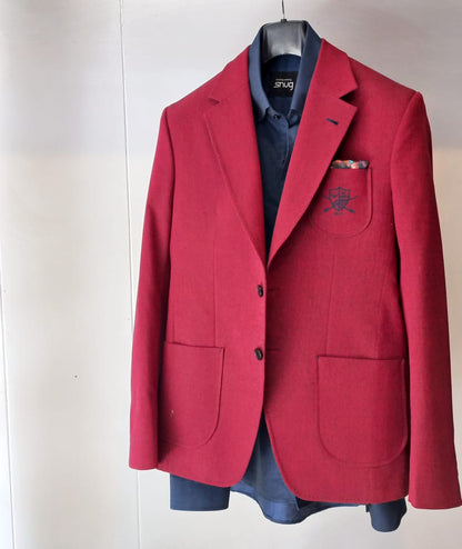 Two Tone Red Blazer With Navy blue Pants