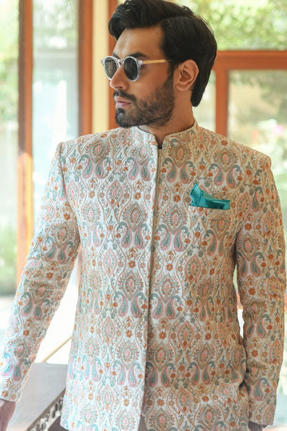 Multi Embroidered Prince Coat.