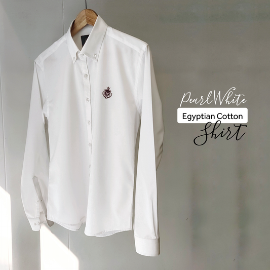 Pearl White Egyptian Cotton Shirt.