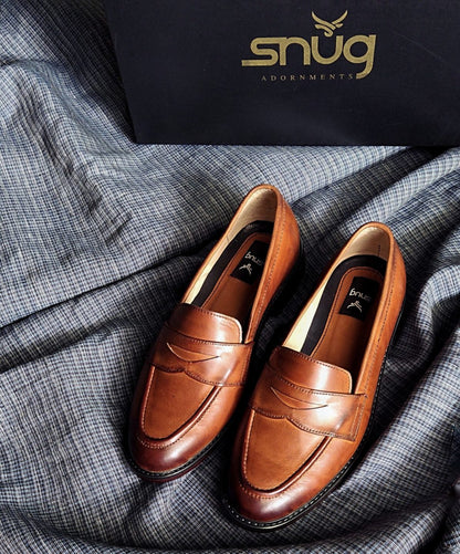 Brown Shaded Penny Loafers