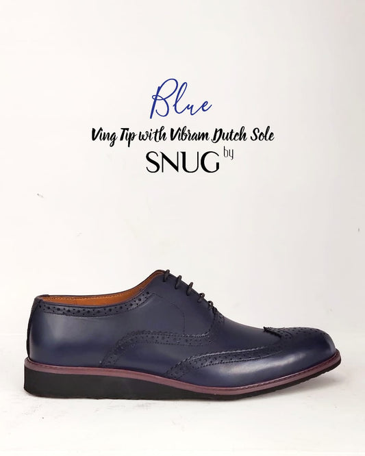 Blue Wing Tip With Vibram Dutch Sole By Snug